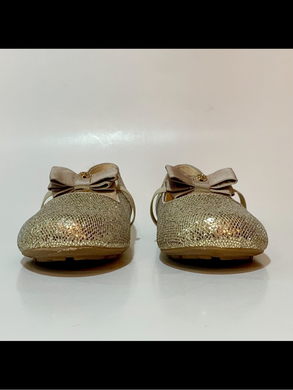 MICHAEL Michael Kors Kids Gold Sparkle Mary Jane Flats with Bow - Picture 6 of 13